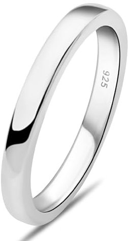 Bandring 3 mm Schlicht 925 Silber Rhodiniert 60 (19,1 mm Ø)
