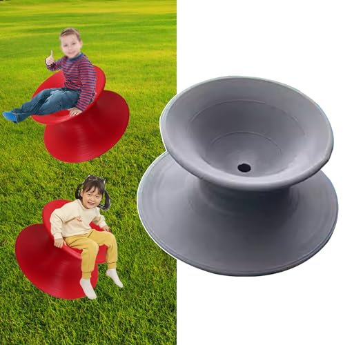 Innovz 360° Swivel Recliner Tumbler Gyro Chair, Kids Rotating Sensory Training Stool for Outside Deck Backyard Lawn Bedroom, Body Coordination Sports Toy (Color : Gray)