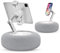 Viozon Tablet Stand with Pillow, Kindle Holder, Compatible with 4.7-13 Phone/Tablet, iPad, iPhone, Google, Kindle, 360°Adjustable Phone Holder for Bed with Soft Plush Fabric, Detachable Bowl, Grey