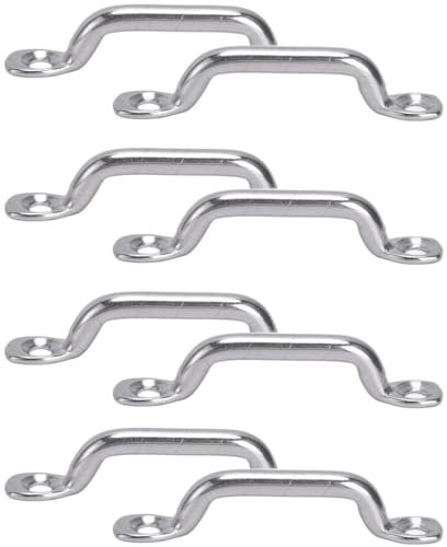 KSOIQPU 8 Piezas Almohadilla De Ojo Correa De Acero Inoxidable Bucles Cubierta Kayak Cojín Acero Inoxidable Ojos Almohadilla Correa De Ojo Acero Inoxidable Con 32 Tornillos Para Aparejo Kayak(5mm)