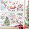 decalmile Weihnachten Fensteraufkleber Schneemann Rosa Weihnachtsmann Fenster Abziehbilder Weihnachtsbaum Rentier Anti-Kollision Fensterfolie Statische Aufkleber Weihnachts Dekoration Mehrweg