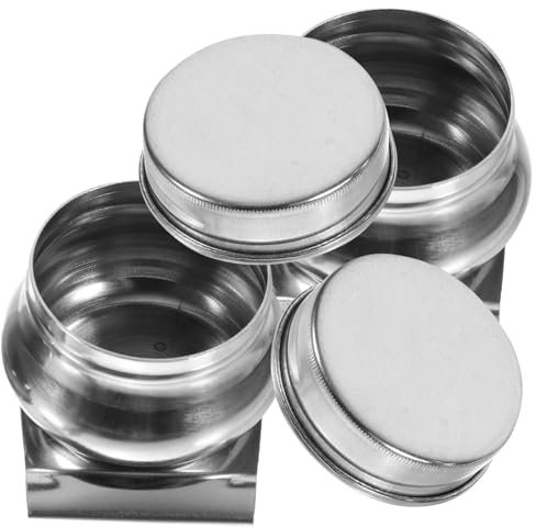 HAWILLOSCH 2piezas Copa De Paleta De Acero Inoxidable Recipiente para Limpieza Pintura Al Óleo Taza Portátil con Tapa para Artistas Y Suministros Dibujo
