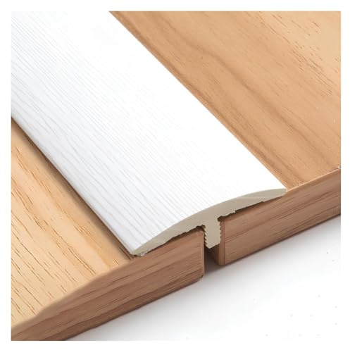 PVC T-Shape Floor Transition Strip 36, Self-Adhesive Door Threshold | Flat Floor Trim for Laminate, Vinyl, Wood & Tile, Smooth Edge Divider(White)