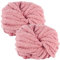bechoanigel 2 Stück Dicke Wolle Garn 500g, Armstricken Wolle Dickes Garn, XXL Weiches Chunky Wolle, Super Weich Chenille Wolle zum Häkeln für Decken, Schals, Mützen, Haustier Nest (Rosa)