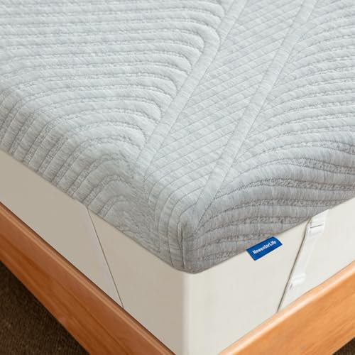 NewentorLife Matratzenauflage für Doppelbett, dick, wasserdicht, Memory-Schaum, Matratzenauflage, Doppelmatratzenauflage, Memory-Schaum, Doppelbett mit Rückenstütze