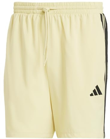adidas Herren Essential Three Stripes Chelsea Base Short, Powder Yellow/Black, XL