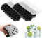 MOSTFUN 2 Pcs Ice Cube Trays with Lids 37 Cubicle Food Grade Ice Freezer Silicone Ice Cube Maker to Frozen Drinks for Home Bar (Black)