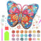 GOLXUWO Diamond Painting Schmuckkästchen Basteln, Holz diamond painting holz, Schild Gästebuch für Mädchen 6 7 8 9 10 Jahre (Schmetterling)