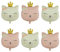 DazzJoy 6 Stück Katzen Geburtstag Deko Luftballons Geburtstag, XXL Luftballon Katze Tiere Ballons, Folienballon Katze Deko Geburtstag, Rosa Creme Kronen Katzen Ballons Geburtstag für Babyparty Deko
