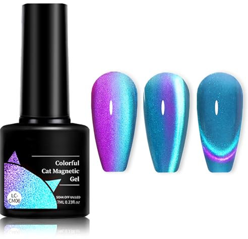 Sparkling Cat Eye Gel Nail Polish Set - Double Illusion Glitter, Magnetic Effect & Soak Off Formula for Salon Quality, DIY - UV/LED Light - Home & Professional Use