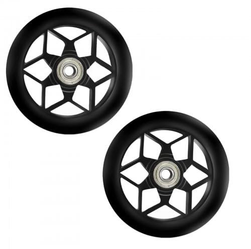 2 Stück 110mm Stunt Scooter Rollen, Scooter Ersatzräder räder mit ABEC-9 Lager, für meisten Stuntscooter und Kickscooter (Schwarz)