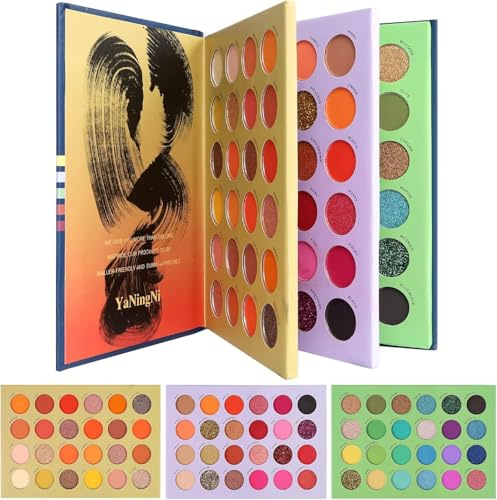 72 Color Makeup Book Pressed Eyeshadow Palette | Glitter Matte Shimmer Natural & Highly Pigmented Professional, Long-Lasting Waterproof Make Up Set