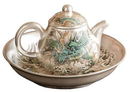 Longliu Silber Birnenform Topf, chinesischer Kung Fu Einzeltopf zum Brauen von Tee - Birnenform Topf + Topfreider