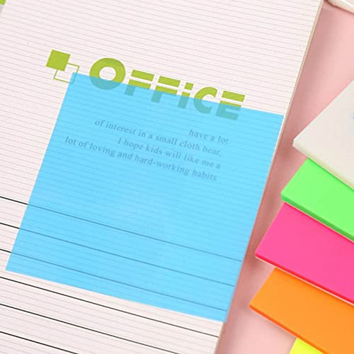 Tyenaza 6 Pcs Transparent Sticky Notes, White Yellow Green Orange Blue Red Translucent Self Adhesive Memo Pad for School Office(7.5x7.5x1cm)