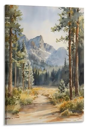 Sequoia Watercolor Painting National Park Wall Art Sequoia Poster Sequoia Print Birthday Gift Wedding Presen Frame 24x36inch(60x90cm)