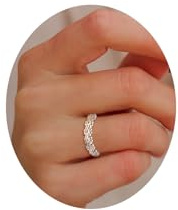 EVER FAITH Zierliche 925 Sterling Silber Gänseblümchen Blüten Blume Ring Sonnenblume Stacking Versprechen für Damen Mädchen OOTD Größe 7 17.25（54mm）
