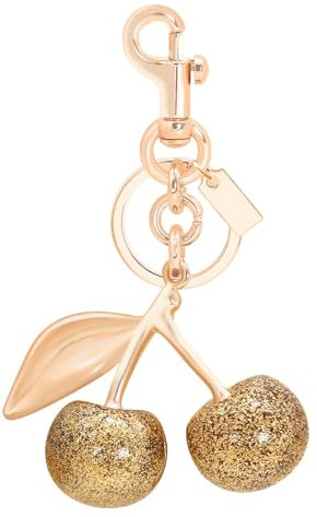 HecticCore Kirsch-Bag Charm - Vielseitiger Schlüsselanhänger, Geldbörsenanhänger Glücksbringer, Personalisiertes Auto-Zubehör,modischer Taschen- oder Schlüssel-Accessoire für handtaschen (Gold 2)