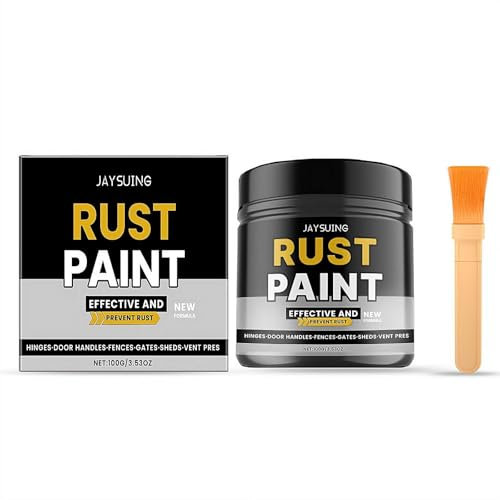 Pintura convertidora de óxido resistente a la intemperie para metal, pintura antioxidante a base de agua (gris), fácil aplicación, industrial con cepillo, para uso en coche/industrial, fuerte