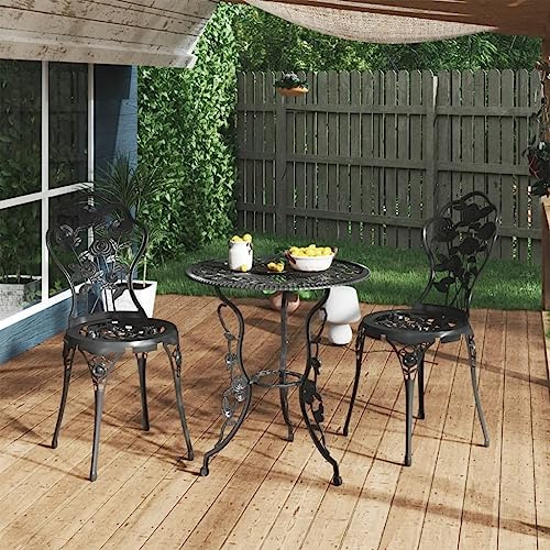 Moderne Bistrostühle aus Aluminium, 2er-Set, stilvolle Garten-Sitzgelegenheit, schwarz, perfekt für Terrasse, Balkon, Küche, Parks und Innenhöfe