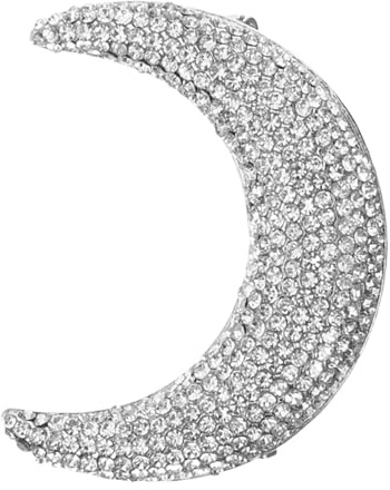 Broche Lune en Alliage Argenté pour Femmes, Foulard, Châle | Épingle Délicate au Style Classique, Usage Quotidien ou Spectacle, Structure Solide, sans Déformer