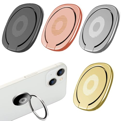 4 Piezas Anillo Soporte para Movil 3 mm Ultrafino, Anillo para Teléfono Móvil, El Soporte del teléfono móvil Giratorio de 360 Grados es Adecuado para Smartphone Tablet