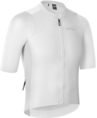 GripGrab PACR Radsport Kurzarmtrikot Herren - Sommer Rennrad Aero Trikot | Leichtes UV-Schutz Radtrikot mit UPF 50, Mesh-Gewebe für Hitze, 3 Rückentaschen & Reißverschlussfach, Raw-Cut-Ärmel Design