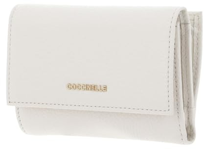 Coccinelle Leder Geldbörse Metallic Soft Wallet Grainy Leather Pearl Creme
