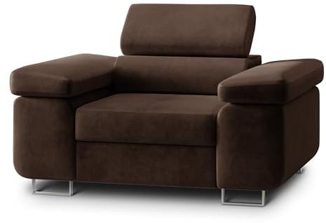Masseno Ohrensessel Calvo M, Lounge Sessel, mit Armlehnen, Komfort Polsterstuhl für Esszimmer, Wohnzimmer, Bein aus Metall, Monolith 29
