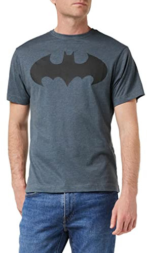DC Comics Men's Mono Batman Mens T-Shirt Dark Heather T Shirt, Dark Heather Grey, L UK