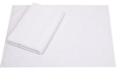 Betz Badvorleger Premium 2 Stück 50×70 cm – Badematte aus 100% Baumwolle (ca. 650 g/m²), saugstark & pflegeleicht, waschbar bis 60 °C, trocknergeeignet – beidseitig nutzbar Farbe weiß