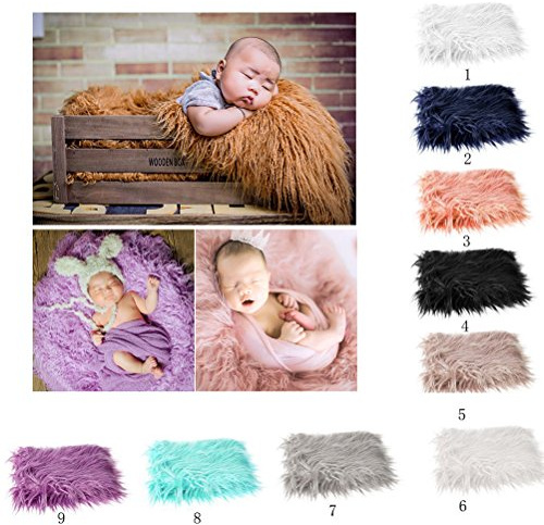 oulii Baby Foto Props Neugeborene DIY Fotografie Weiches Fell Quilt Matte (Khaki)