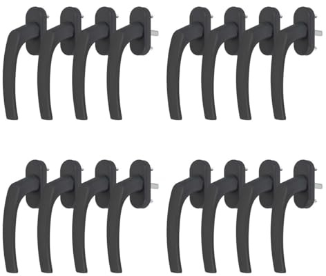 16 x Alu Fenstergriff in Grau RAL 7016 - Stiftlänge 40mm