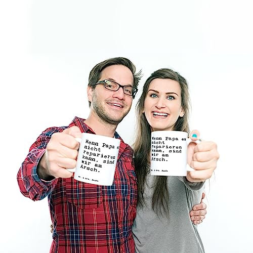 Mr. & Mrs. Panda Tasse Wenn Papa es nicht... - Geschenk, bester Papa, Zitate, Kaffeebecher, Spruch Sprüche Weisheiten Zitate Lustig Weisheit Worte,