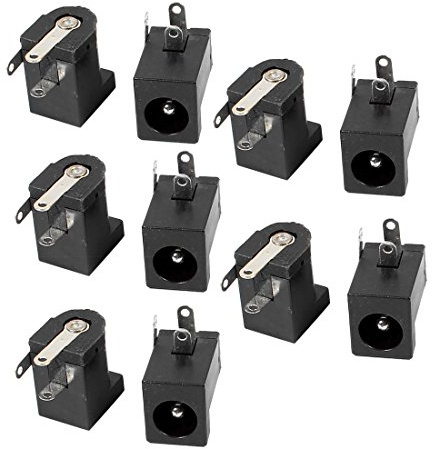 Sourcingmap 10pcs 3 Pins PCB Mount 5.5x2.5mm Female DC Power Jack Socket Connector DC-005