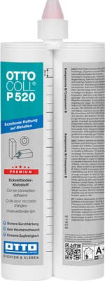 OTTOCOLL P 520 Premium-Eckverbinder-Klebstoff 2x190 ml Doppelkartusche C9016 RAL 9016