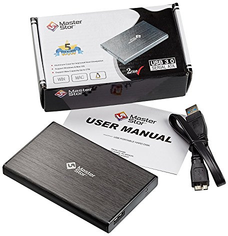 Masterstor 1 TB One Touch Backup Portable Hard Drive USB 3.0 SATA Super-Fast 2.5 inch Hard Drive for Leptop External Hard Disk Drive Black