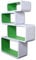Cube Verstärkte Vielen Farben MDF Retro Design 4er Set Regal Regale Wandregal Deko Würfel CD DVD Lounge LO01 (Weiß/Grün)