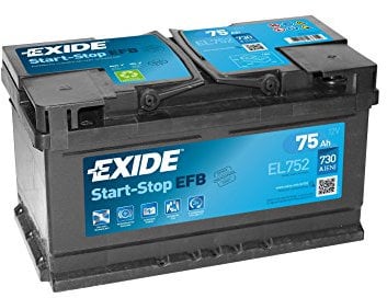 EXIDE EFB EL752 Batterie de Voiture 75Ah 730A