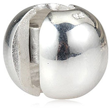 Beads R Us ® - Genuine Solid Sterling Silver Clip and Lock Classy Plain Round Ball Clip/Charm/bead/Stopper. Compatible with all European style Charm Bracelets and Necklaces.
