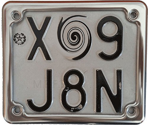 Portatarga Motorini e Scooter 50cc, Porta Targa Moto in Acciaio Inox, 140x120 mm, Profilo Ribassato Antigraffio, Made in Italy