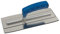 TREBI Doppelblatt Edelstahl-Glättekelle Softgriff blau 280 x 110 mm - Doubleflex - Profi Qualität - Made in Germany