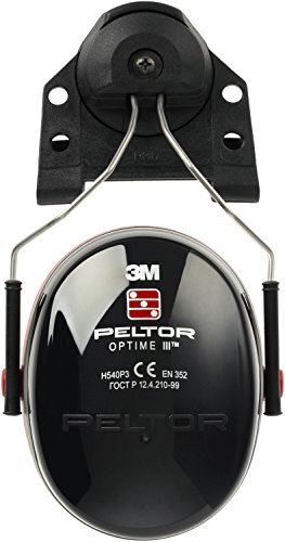 3M H540P3EB-413-SV Cuffie Protettive con Attacco per Elmetto, 34 dB, Rosso/Nero