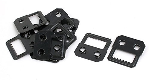 Sourcingmap Album Photo Frame Picture Metal Self Fix Sawtooth Two Holes Hanger Black 10pcs