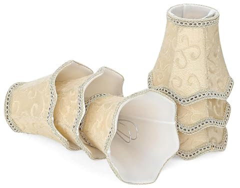 Fuloon Paralumi per Lampade, Set di 6 Paralume in Tessuto Paralume lampadario per Candela Lampadario Lampada da Parete (Giallo, 6 Pezzi)