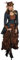 shoperama Steampunk Kleid Braun/Blau Damen-Kostüm Burning Man viktorianisch Industrial Retro-Futurismus hochwertig, Größe:40