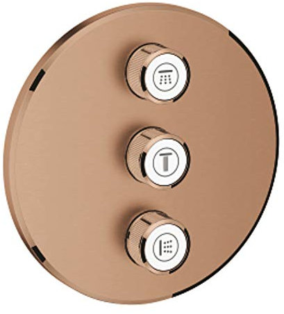 GROHE Grohtherm SmartControl 3-Way Hidden Valve, Round Wall Pink, Color: Warm Sunset Brushed - 29122DL0