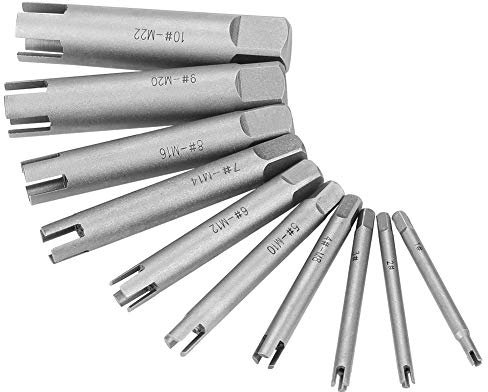 Extracteur de Robinet Cassé en Acier à Grande Vitesse Extracteur de Boulon d'Extracteur de Vis Cassé A B C 3 Ensemble Facultatif Extracteur de vis Extracteur de taraudage(10Pcs)