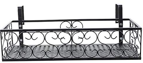 Taidda- Gestell Balkon Pflanzenregal Blumentopfregal, Eisen Blumenregal Balkon hängendes Pflanzenregal 19 7 x 7 9 x 4 7 Zoll Blumentopfständer Lager Geländer Regal Dekoration fü