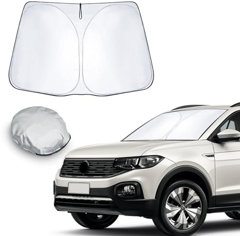 CDEFG Kompatibel mit VW T-Cross t Cross 2018-2023 2024 Sonnenschutz Abdeckungen Frontscheibe Sonnenschirm Die Vordere Schallwand Windschutzscheibe Auto Sonnenblende Zubehör