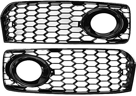 Qiilu Paar Nebelscheinwerfer Kühlergrill Modifikation Teile Passend für S-Line/S5 B8 RS5 2008-2012